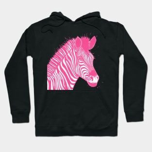 Pink Zebra Linocut Hoodie